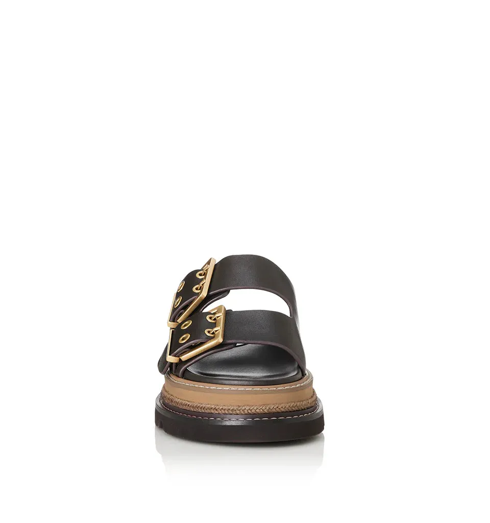 ALIAS MAE Womens Velora Leather Sandals - Chocolate