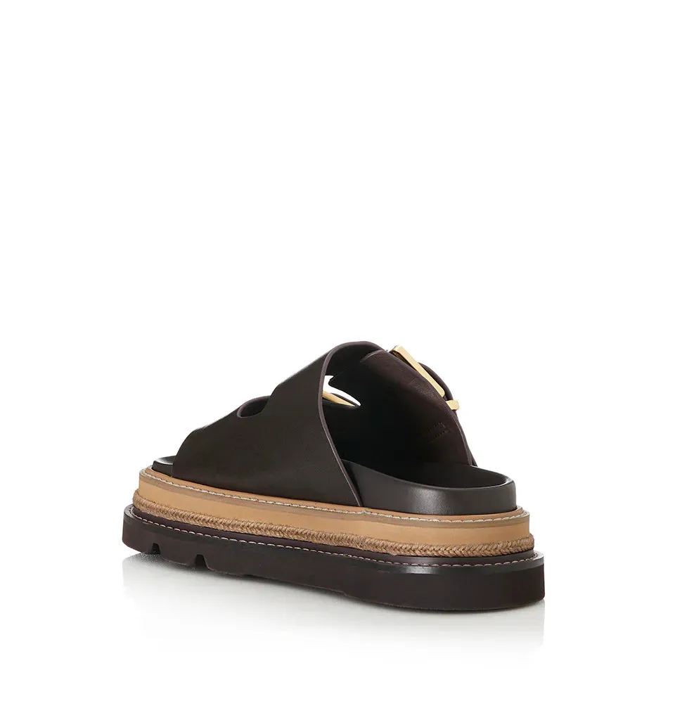 ALIAS MAE Womens Velora Leather Sandals - Chocolate
