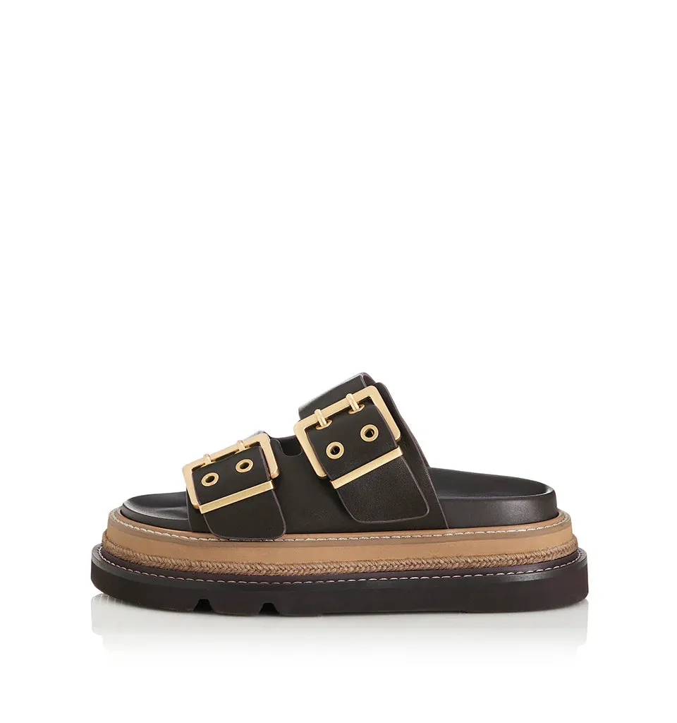 ALIAS MAE Womens Velora Leather Sandals - Chocolate