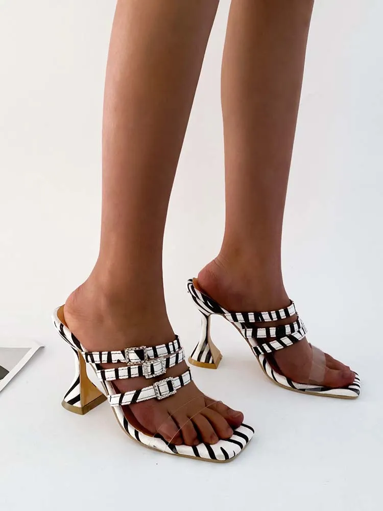 Amozae-Square Toe Chunky Heel Sandals