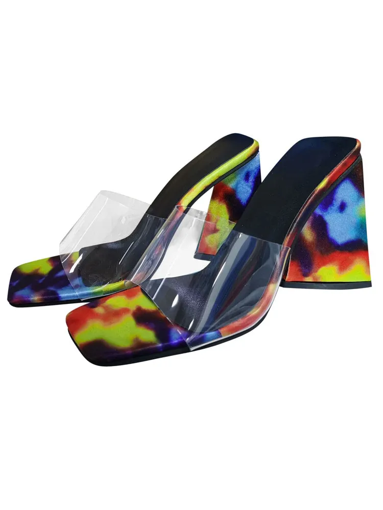 Amozae-Square-toe Triangle Heel Sandals