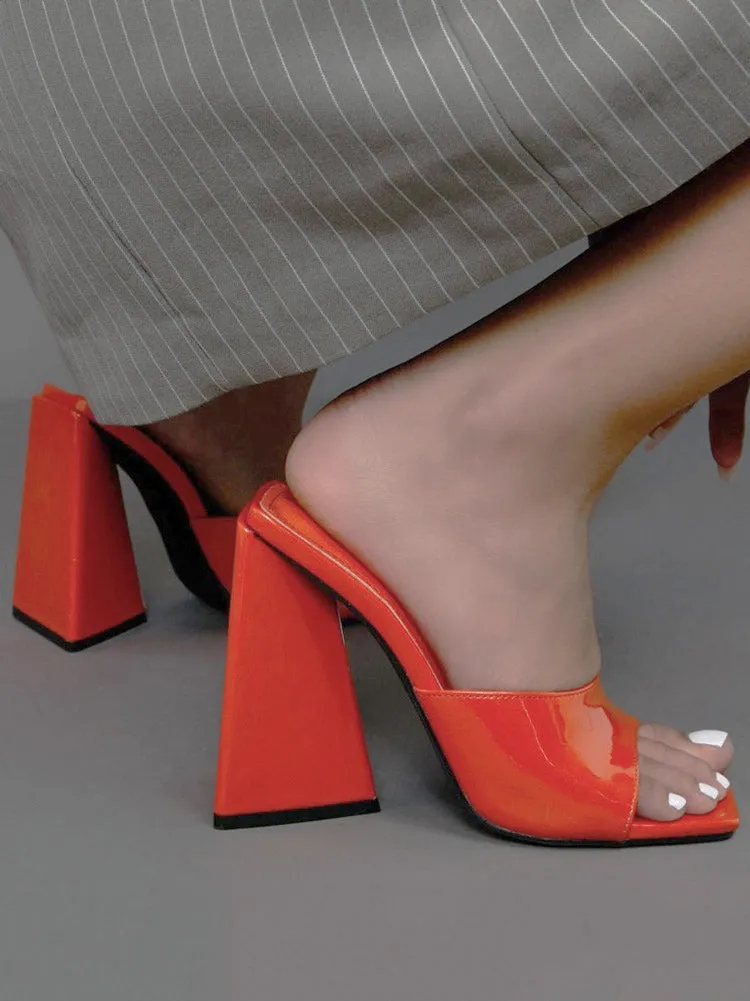 Amozae-Square-toe Triangle Heel Sandals