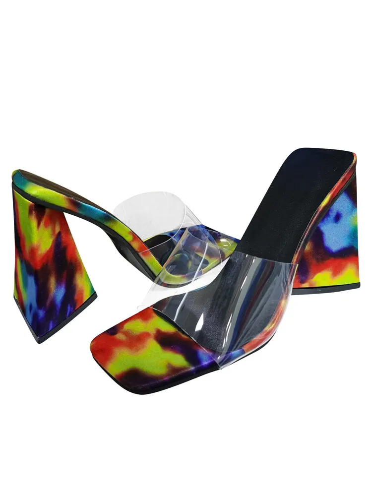 Amozae-Square-toe Triangle Heel Sandals