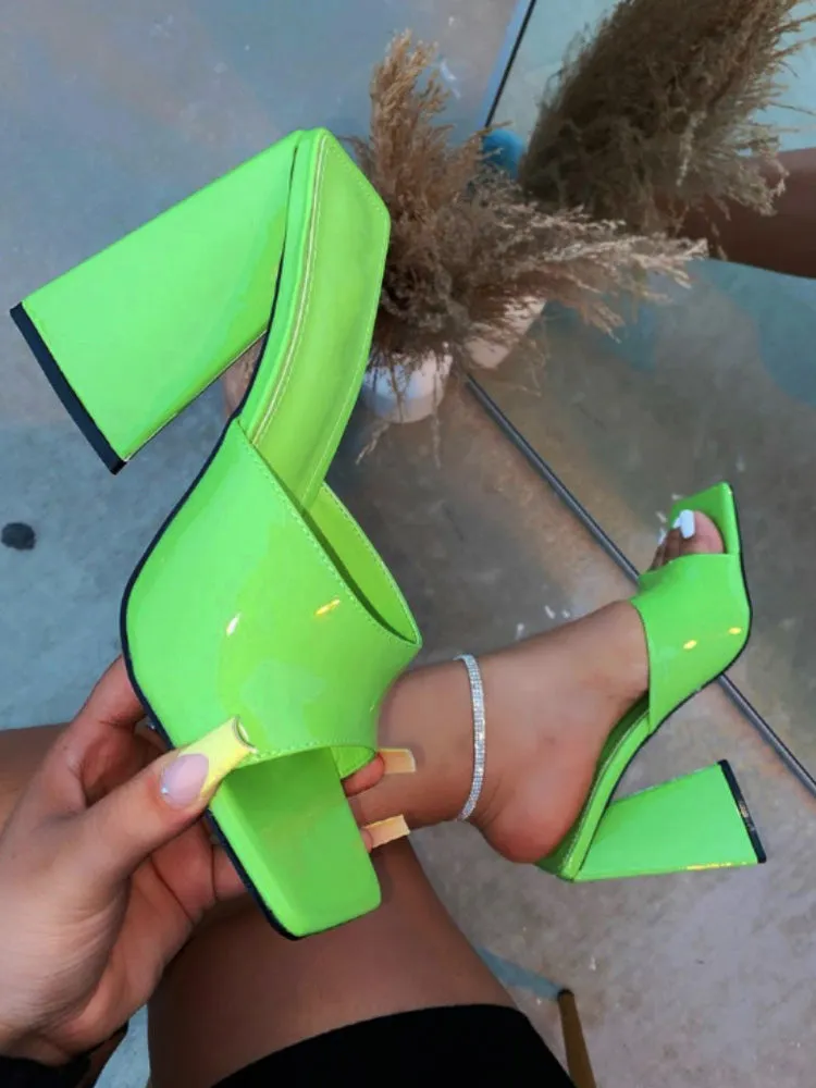 Amozae-Square-toe Triangle Heel Sandals
