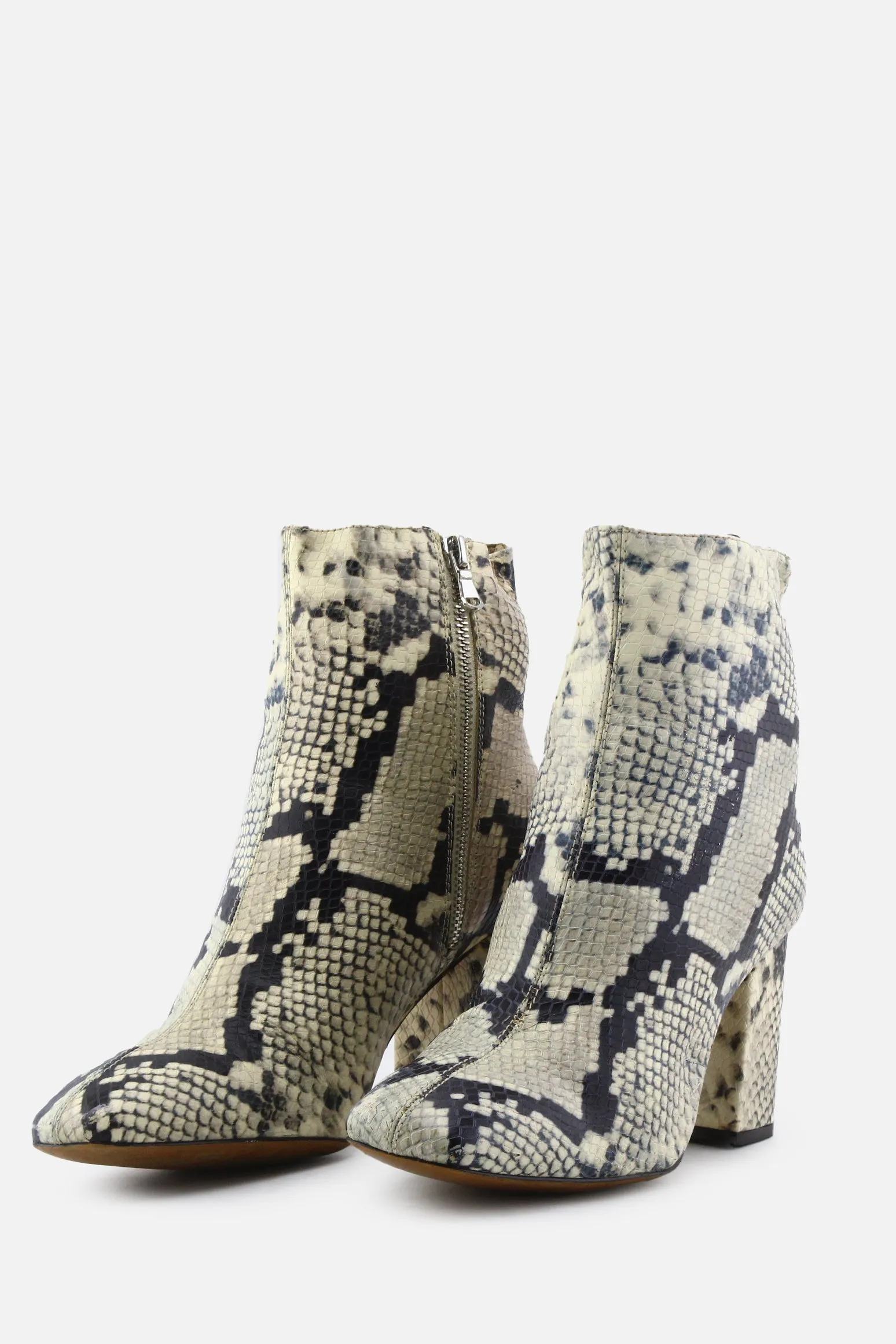 Ann Taylor Zipper Block Heels Ankle Boots | 100% Authentic Leather