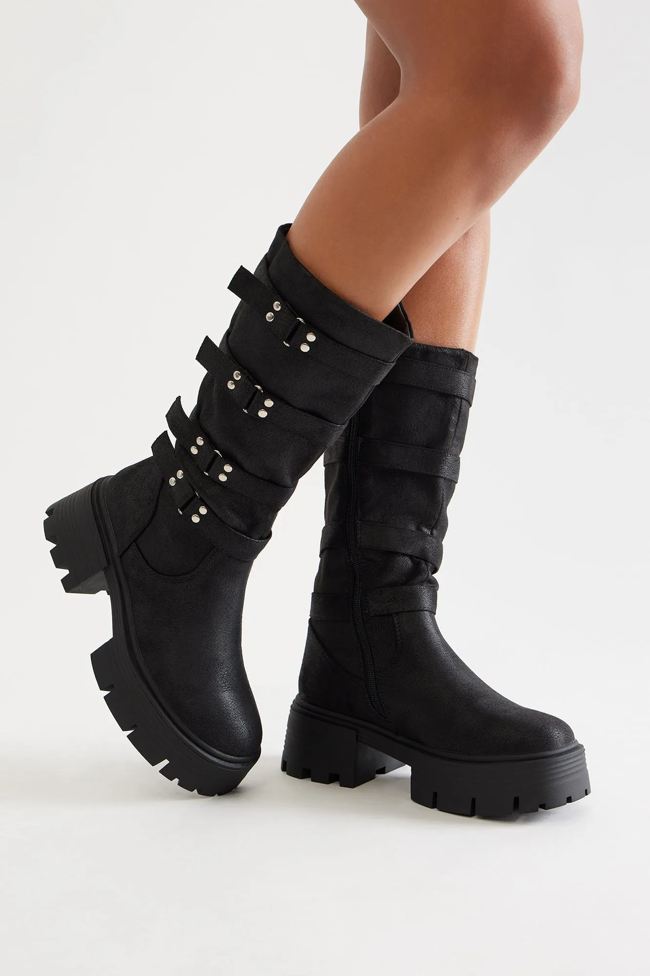 Archer Knee High Boots - Black