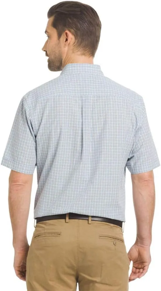 ARROW USA 1851 Men's Hamilton Poplins Short Sleeve Button Down Plaid Shirt