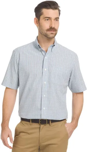 ARROW USA 1851 Men's Hamilton Poplins Short Sleeve Button Down Plaid Shirt