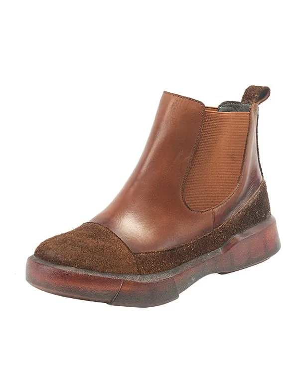 Autumn Handmade Retro Leather Women's Short Boots