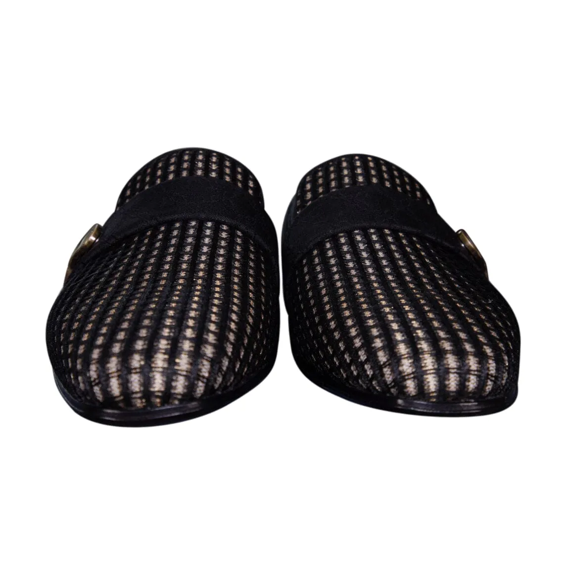 Black Oro Waffle Gold Loafer