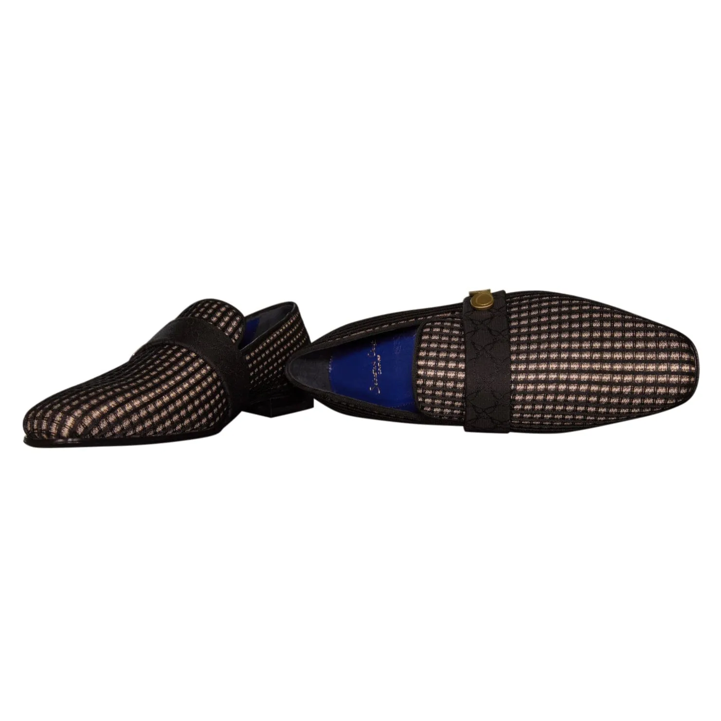 Black Oro Waffle Gold Loafer