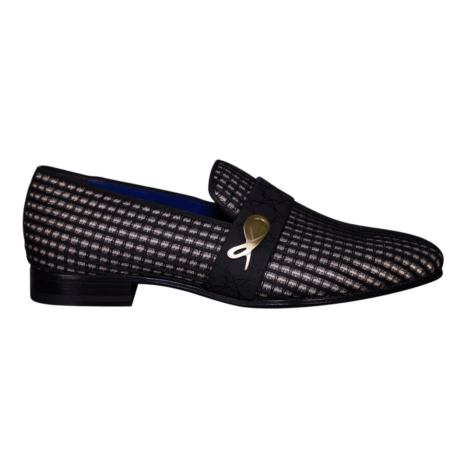 Black Oro Waffle Gold Loafer