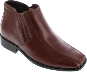CALDEN Men's Invisible Height Increasing Elevator Shoes - Brown Premium Leather Zipper Dress Boots - 3.2 Inches Taller - K99805-1 - Size 11 D(M) US