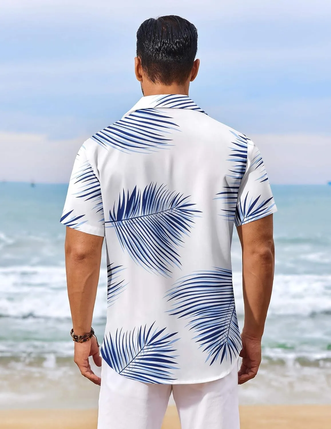 COOFANDY Men's Hawaiian Shirt Short Sleeve Floral Button Down Shirts Tropical Vacation Beach Shirts with Pocket