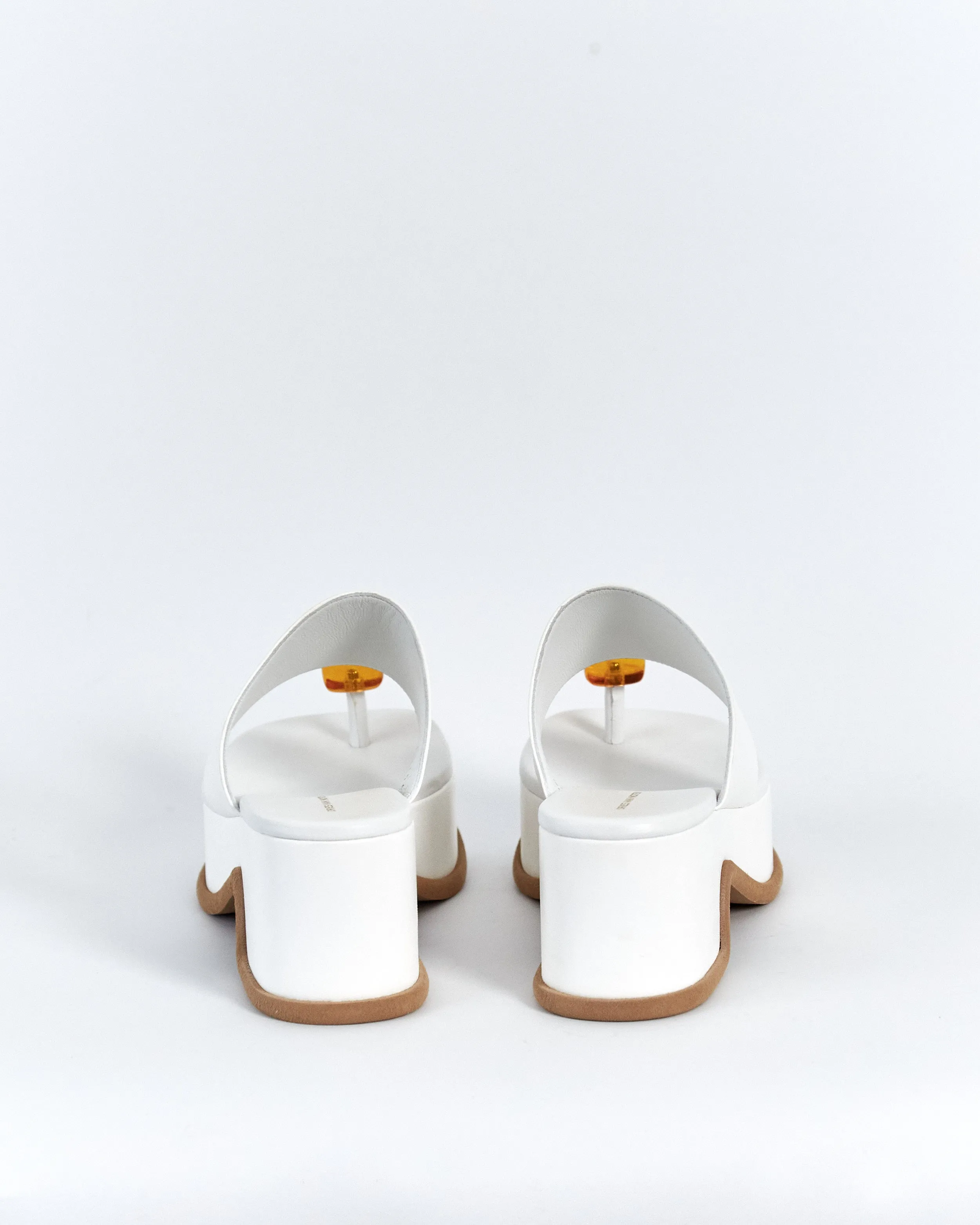 Dries Van Noten resin toe thong platform sandals, white, 40
