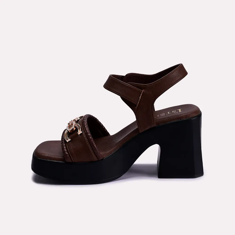 Elsie Brown Heel Sandals 0421099
