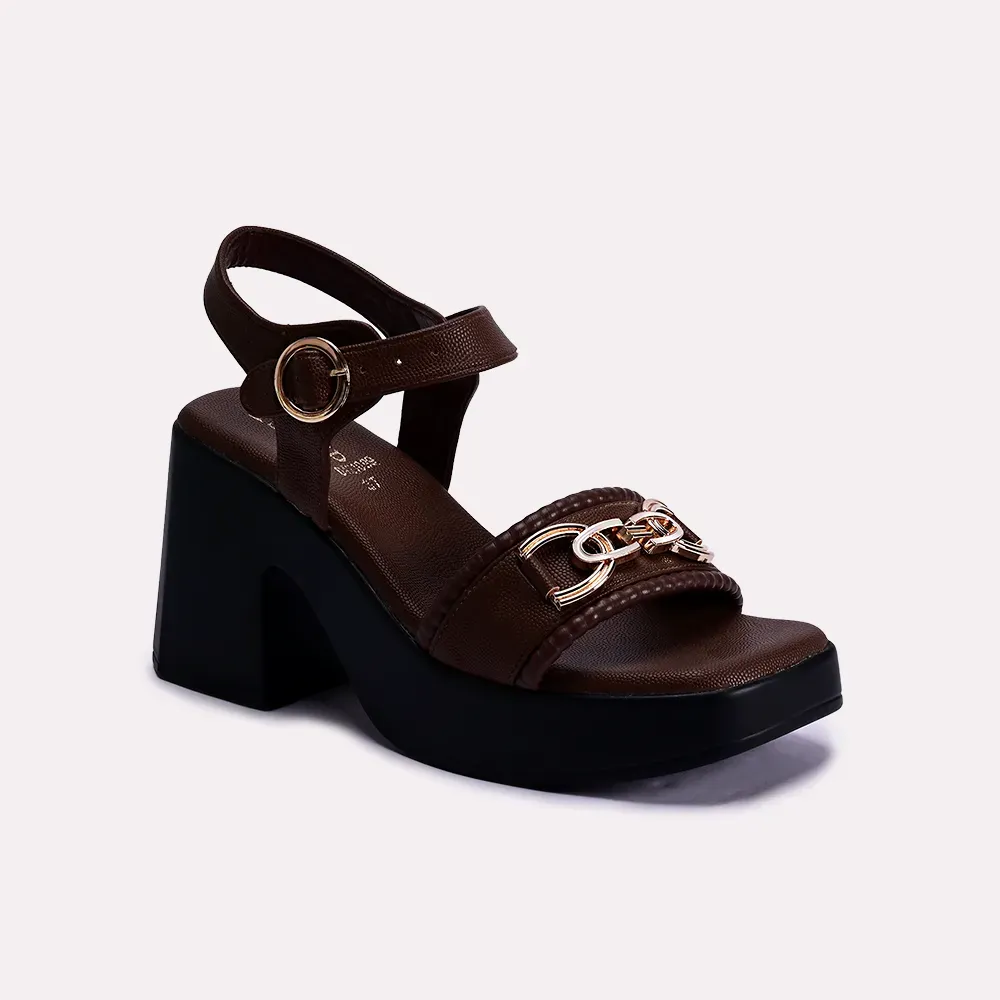 Elsie Brown Heel Sandals 0421099