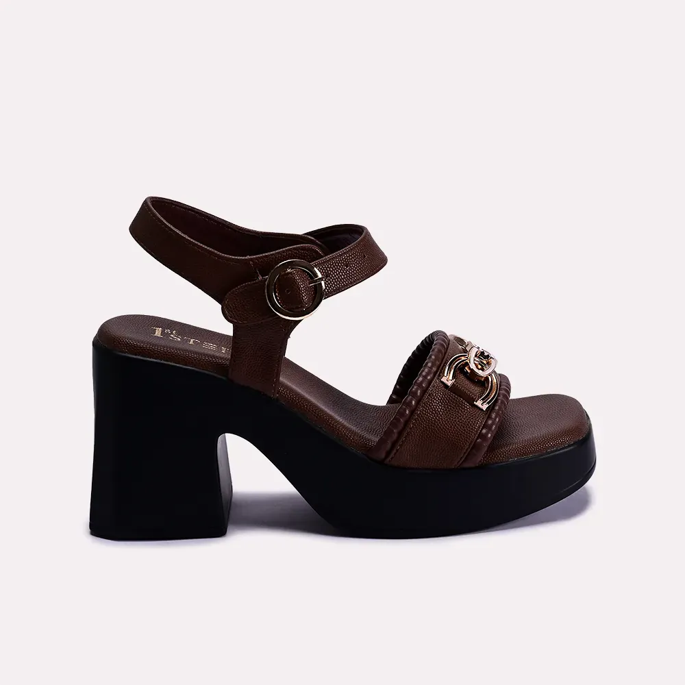 Elsie Brown Heel Sandals 0421099