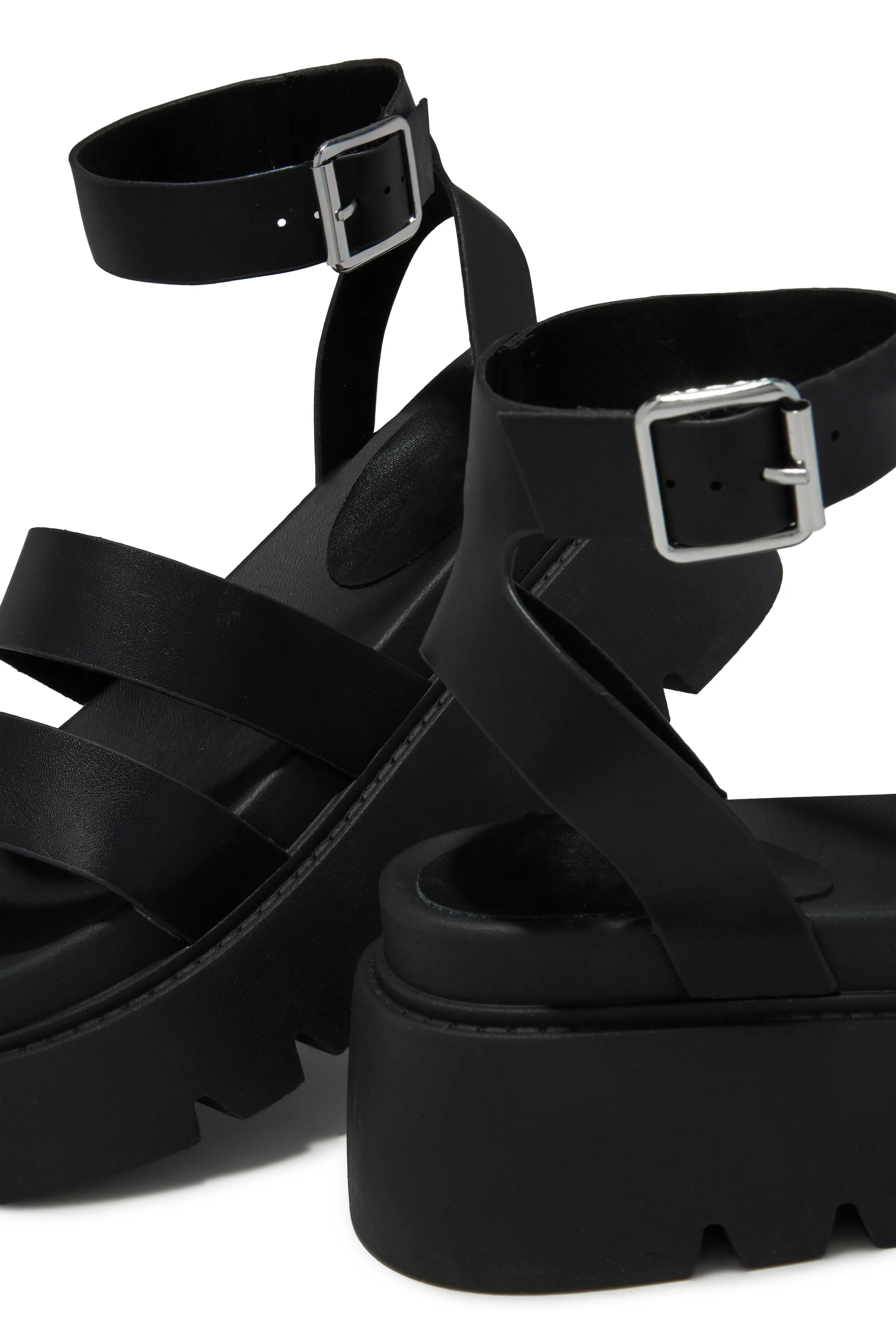 Emilya Chunky Platform Sandals - Black