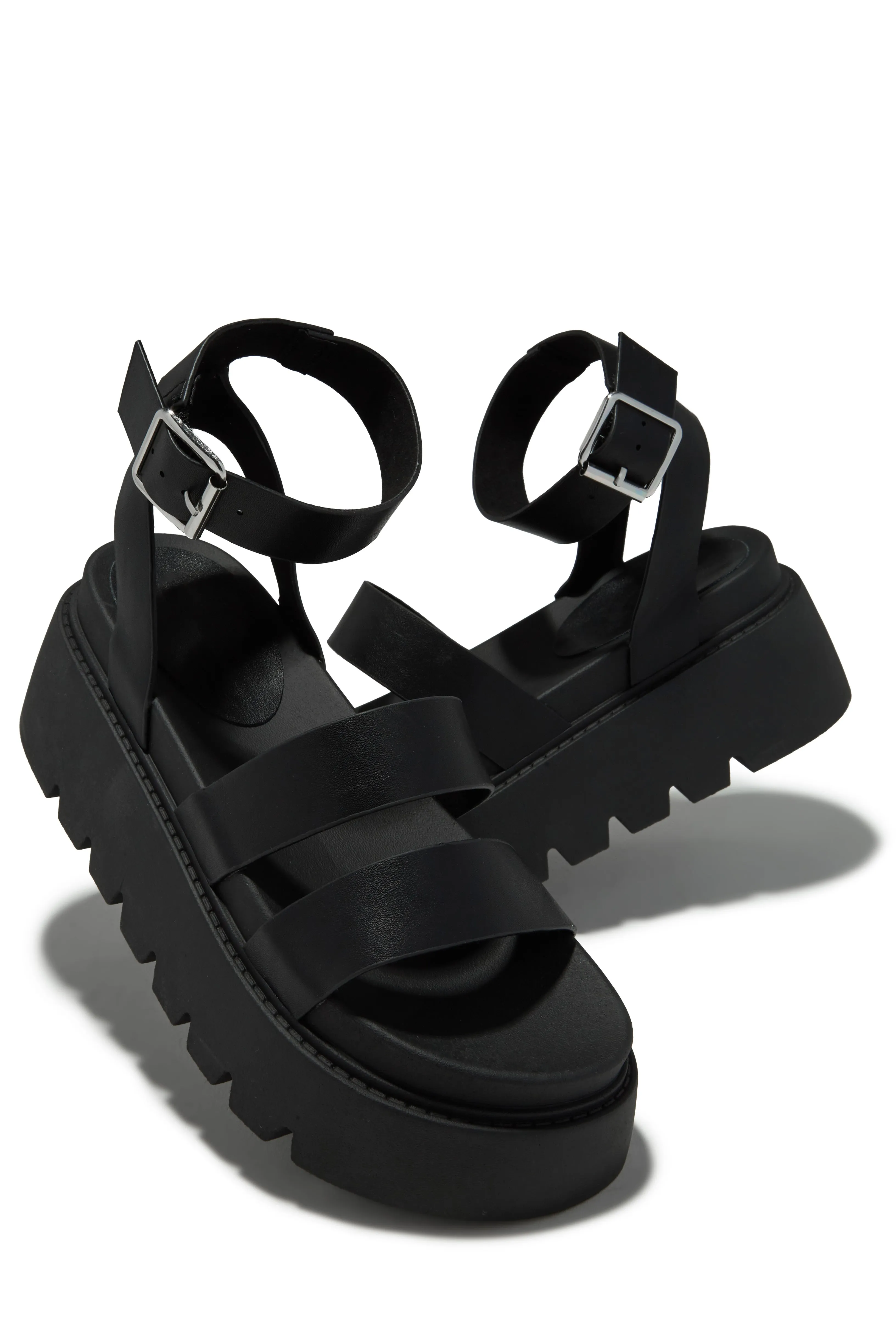 Emilya Chunky Platform Sandals - Black