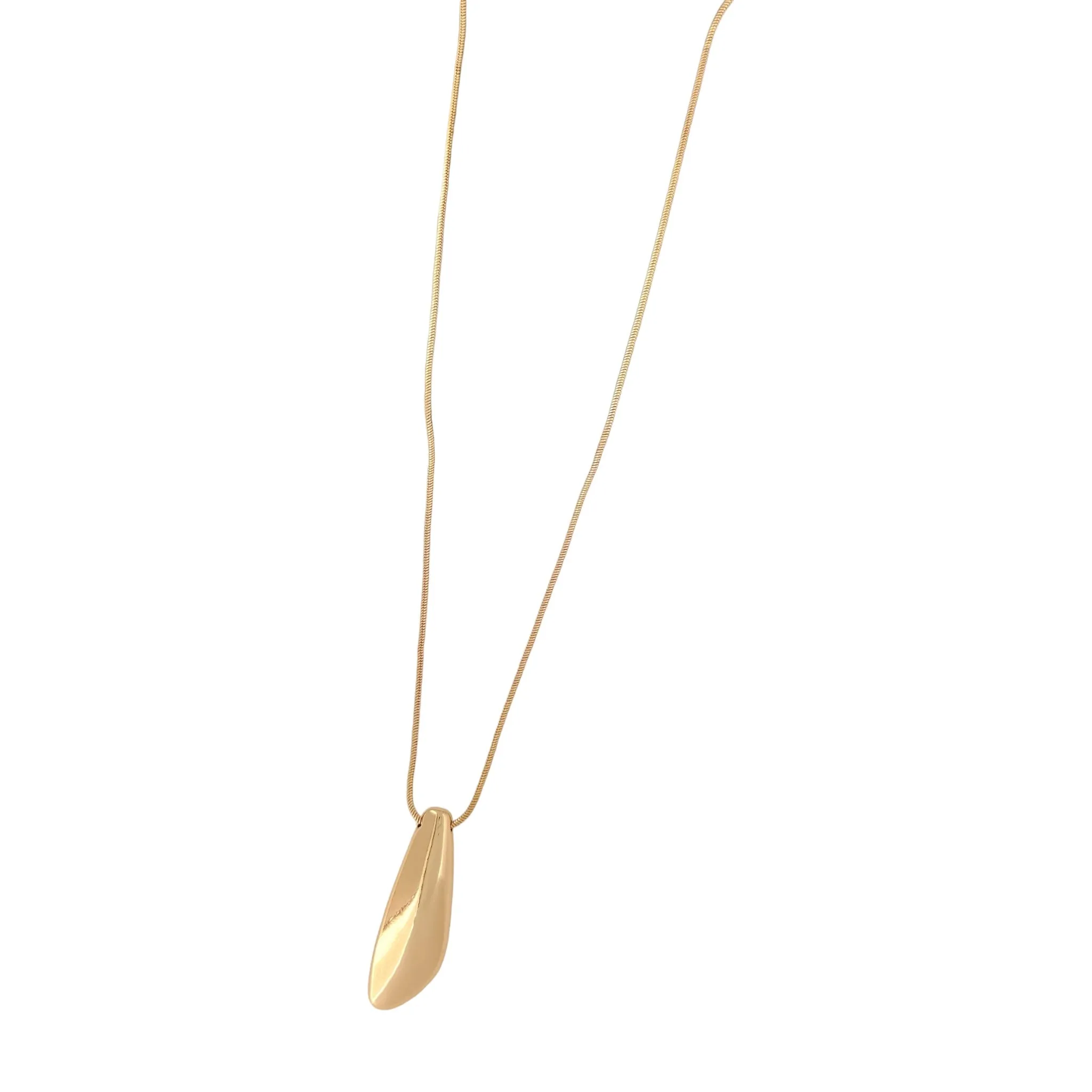 Envy Long Necklace with Chunky Pendant Gold