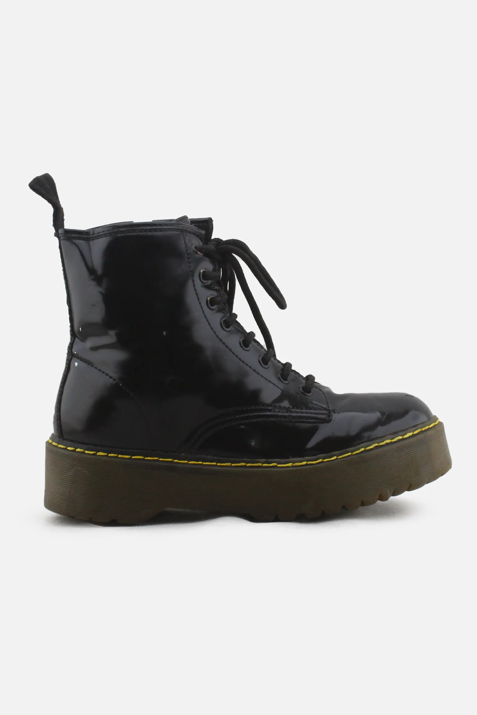 European Brand Zipper Laces Combat Ankle Boots | 100% Synthetic Leather
