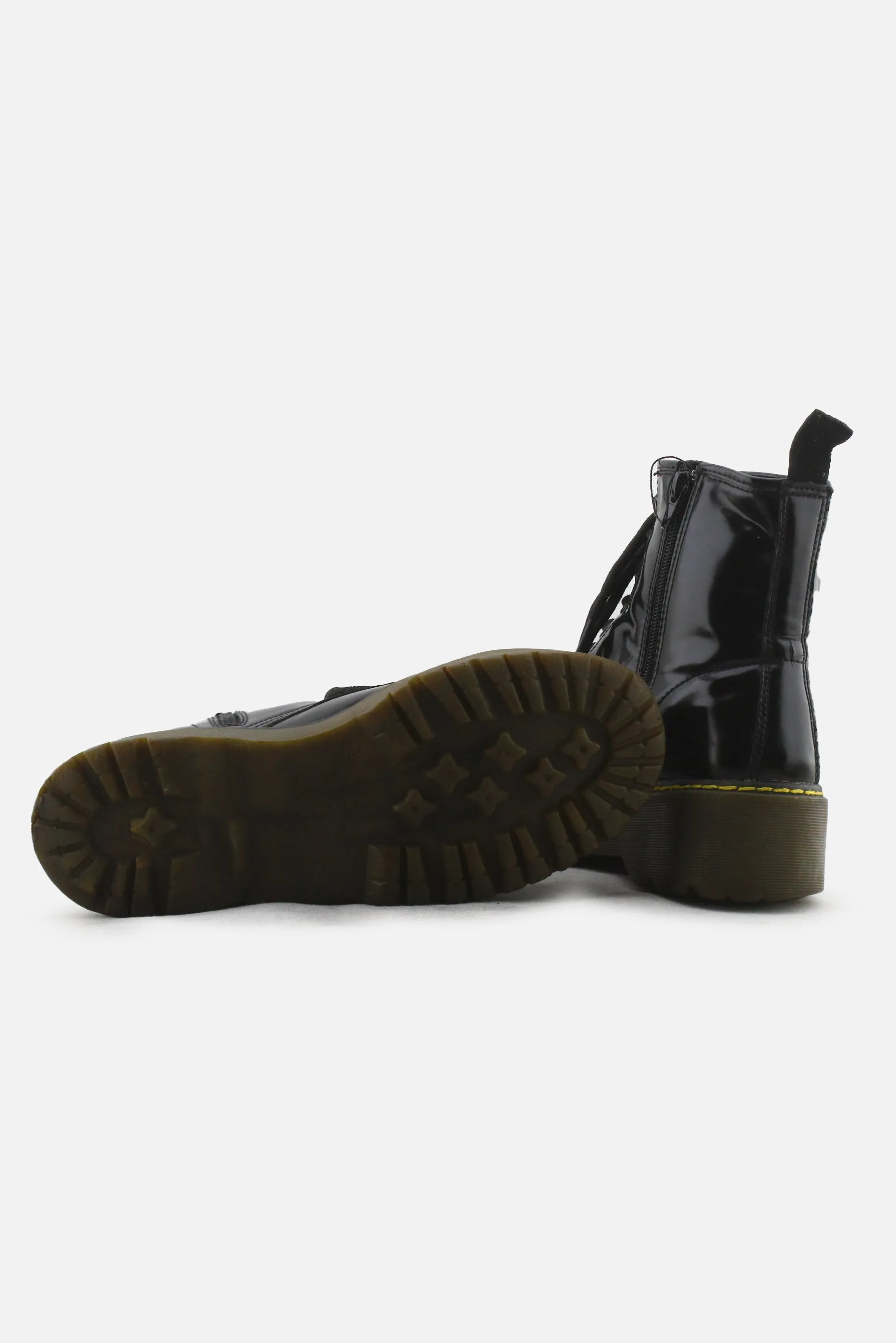 European Brand Zipper Laces Combat Ankle Boots | 100% Synthetic Leather