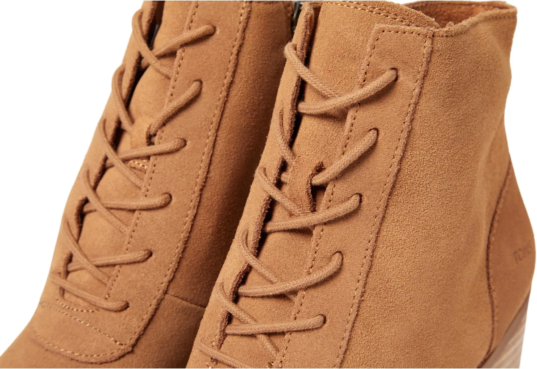 Evelyn Lace-Up TOMS Lace-up Boots, Tan Suede