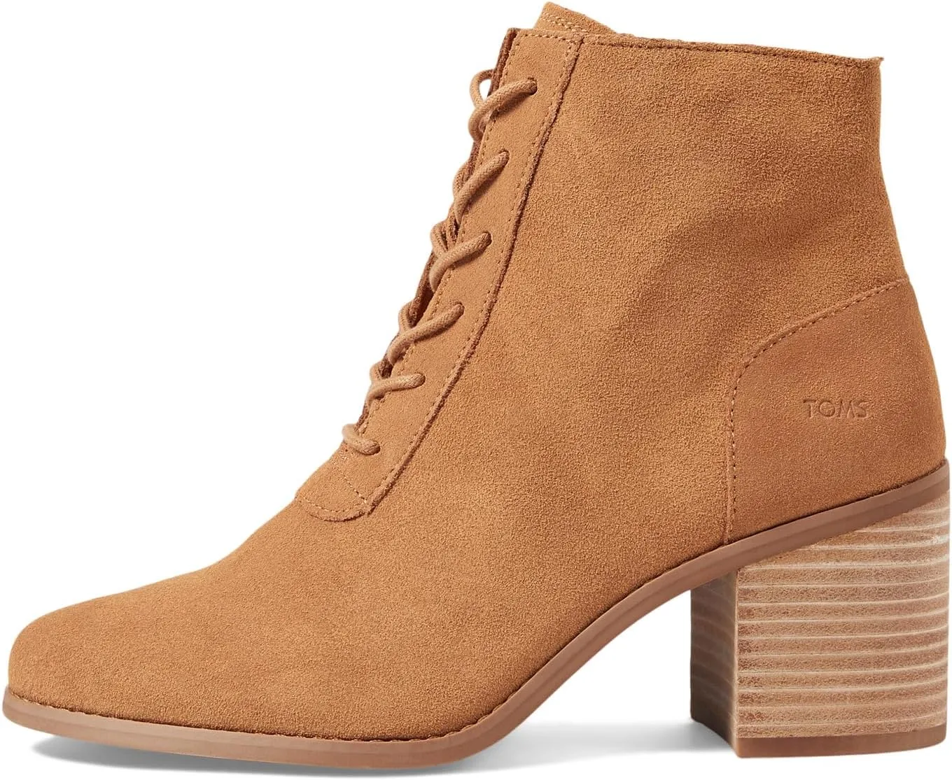 Evelyn Lace-Up TOMS Lace-up Boots, Tan Suede