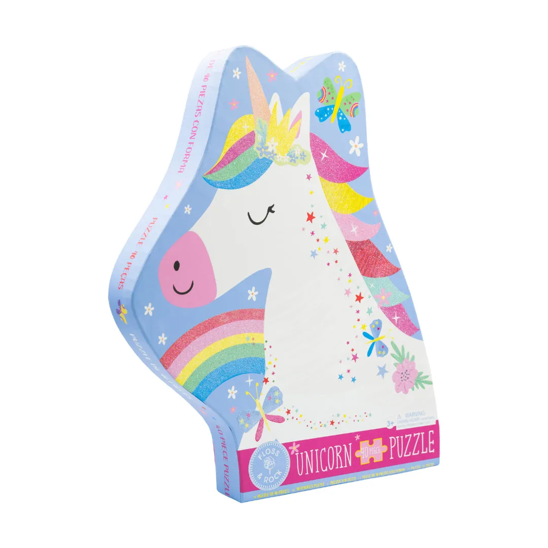 Floss & Rock 40 Piece Jigsaw - Rainbow Fairy Unicorn