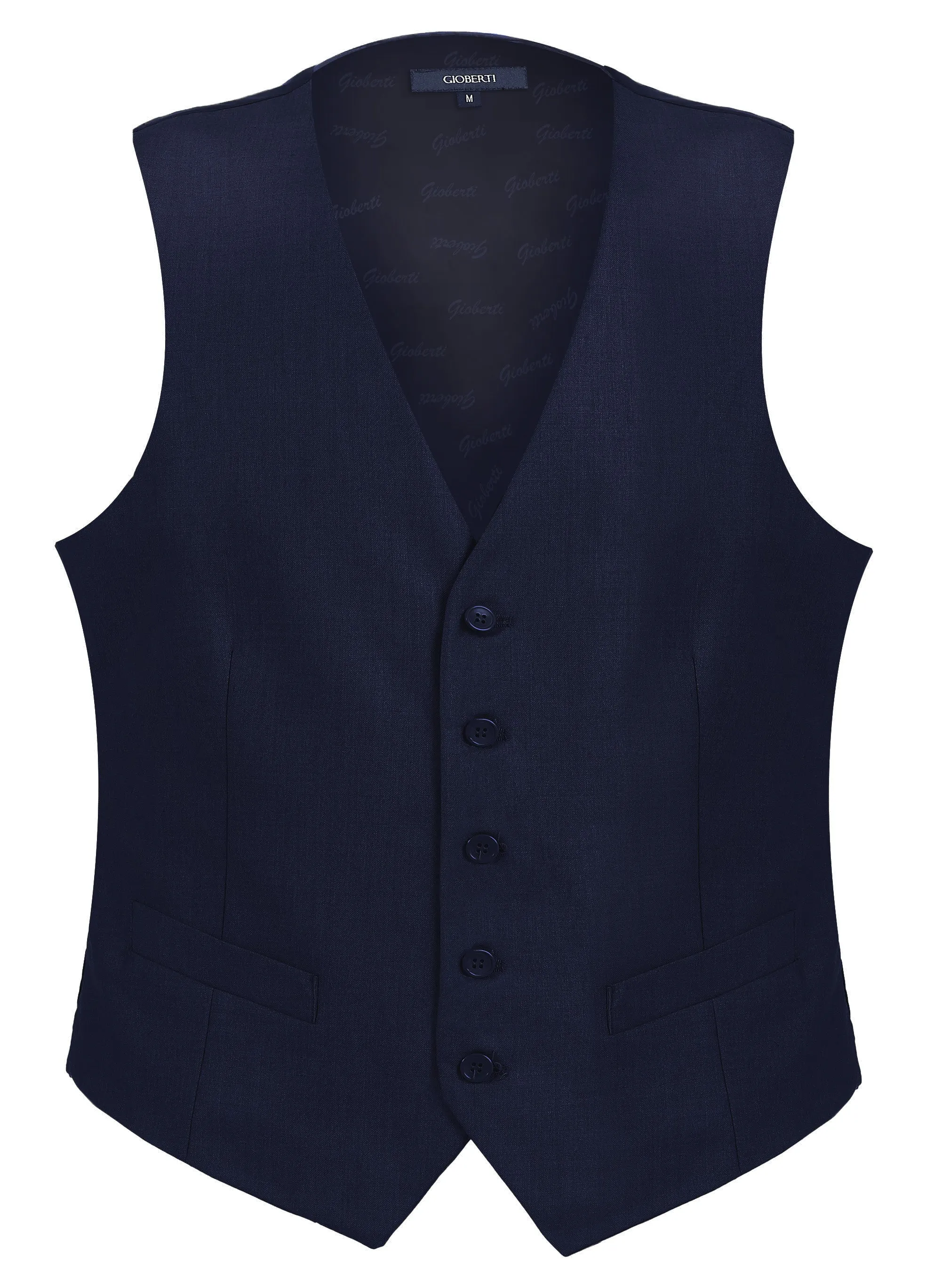Gioberti Men's Navy Formal Suit Vest