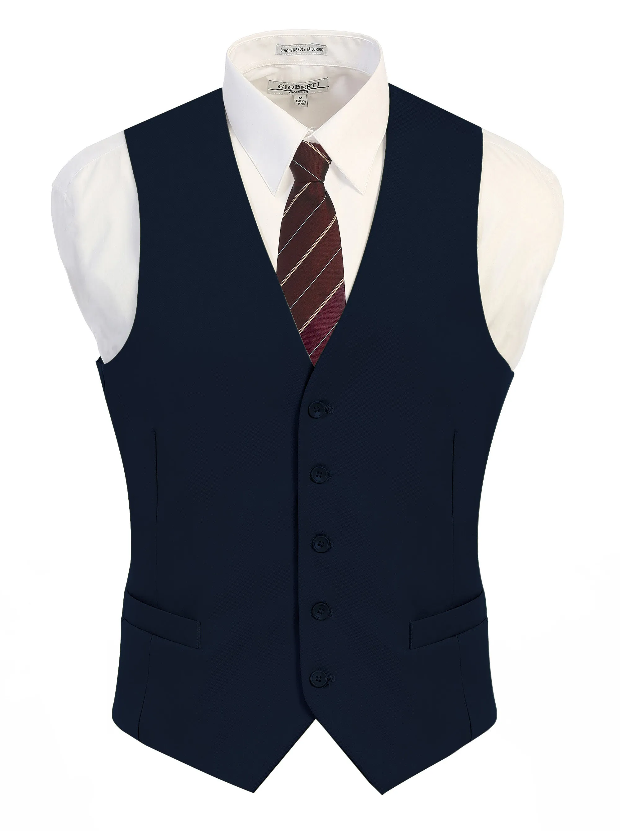 Gioberti Men's Navy Formal Suit Vest