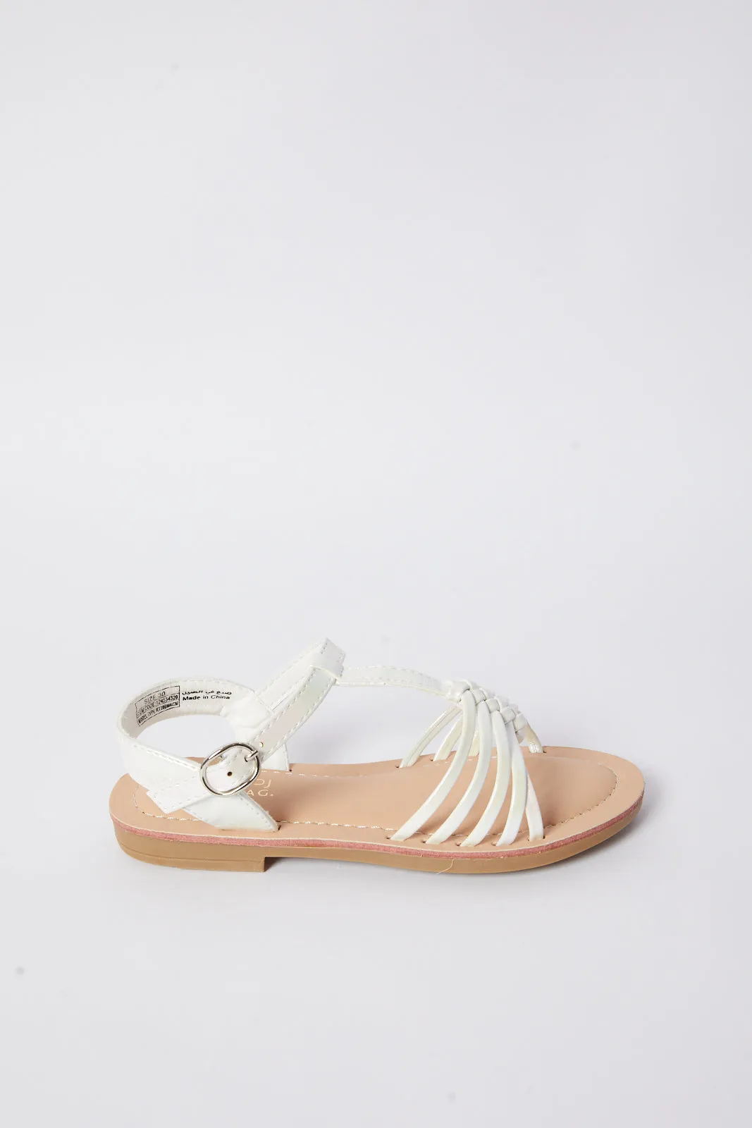 Girl White Multi Strap Sandal