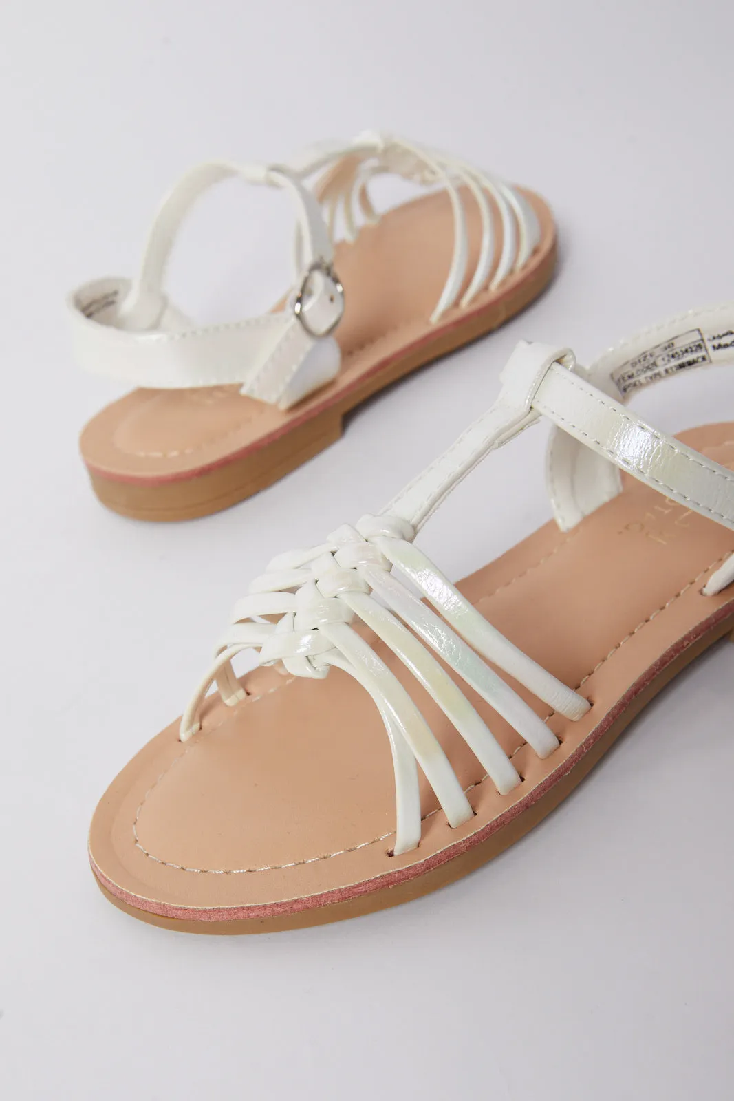 Girl White Multi Strap Sandal