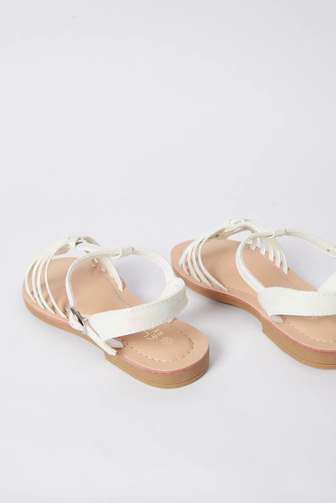 Girl White Multi Strap Sandal