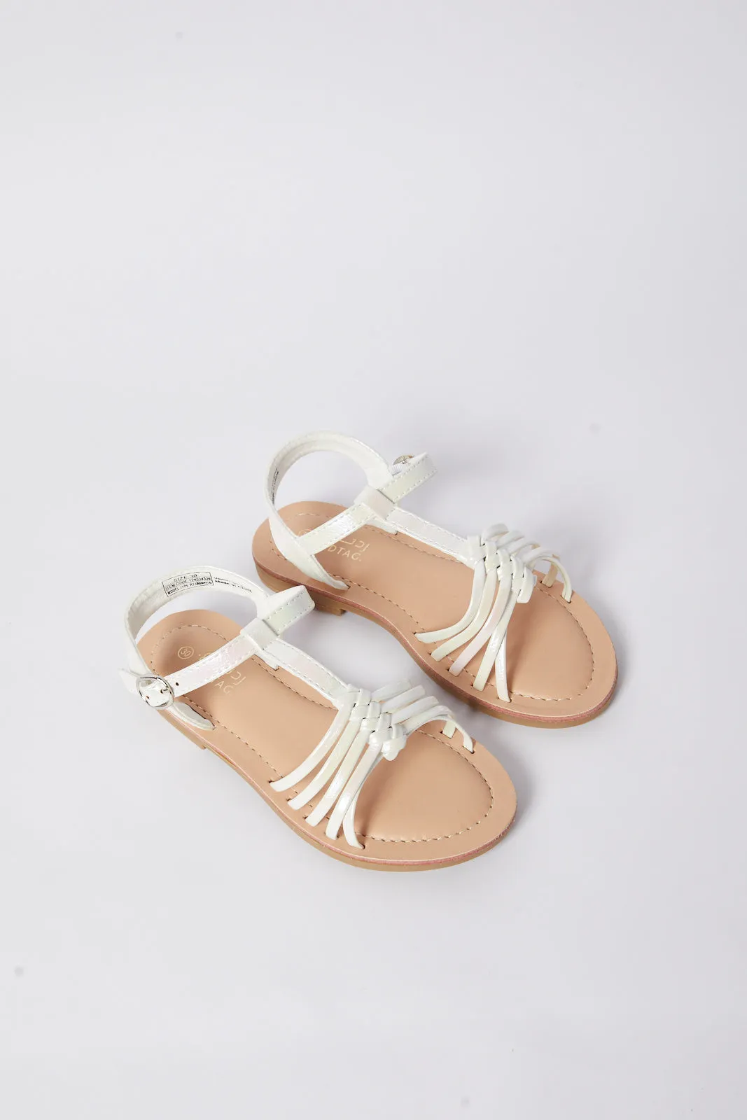 Girl White Multi Strap Sandal