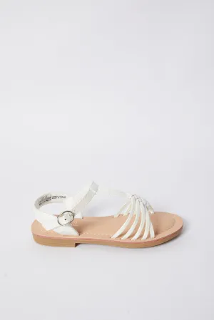 Girl White Multi Strap Sandal