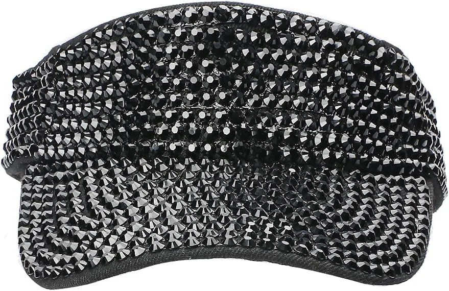 Gudessly Shiny Rhinestones Sport Sun Visor Adjustable Summer Cap Visor Caps for Women Men