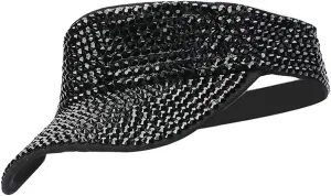 Gudessly Shiny Rhinestones Sport Sun Visor Adjustable Summer Cap Visor Caps for Women Men