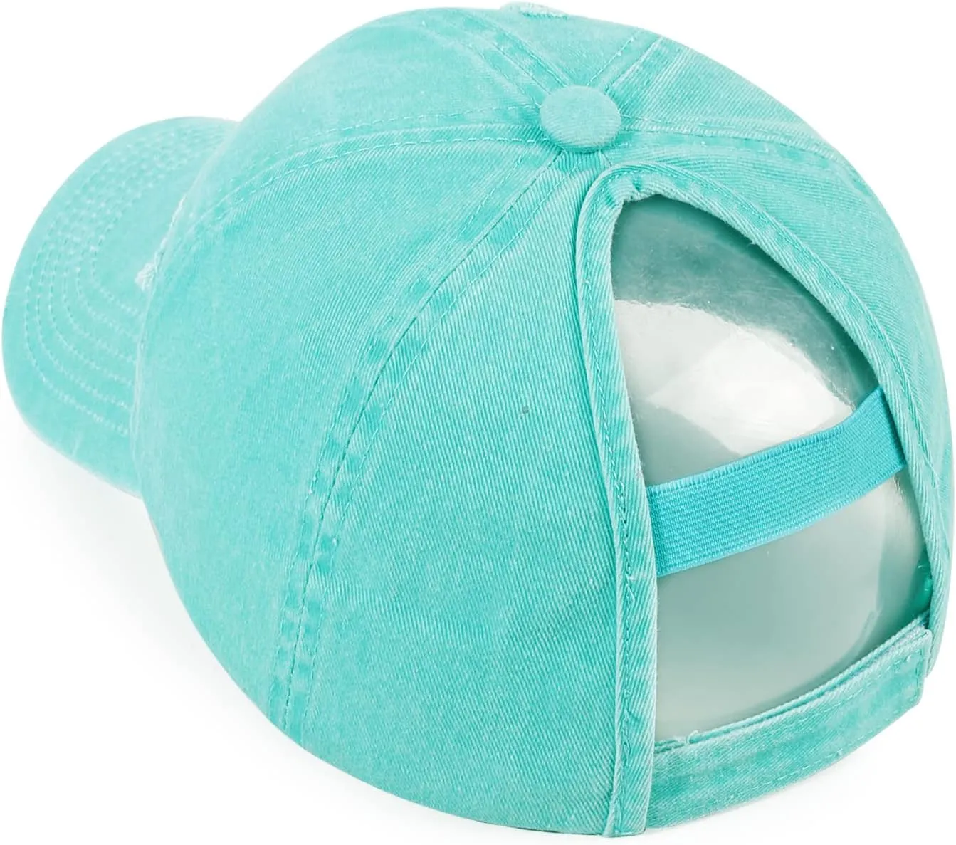 HH HOFNEN Ponytail Hats Womens Washed Distressed Baseball Cap High Ponycaps Cotton Dad Hat with Ponytail Hole