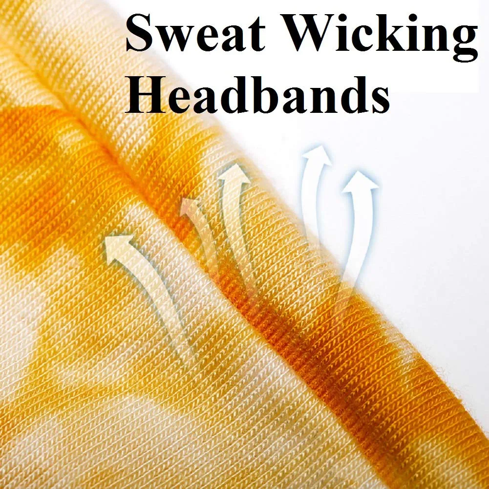 Huachi Women's Headbands Yoga Workout Exercise Headbands for Women Cute Elastic Hair Bands for Women??s Hair Tie Dye Bandeau Headband Sweatbands
