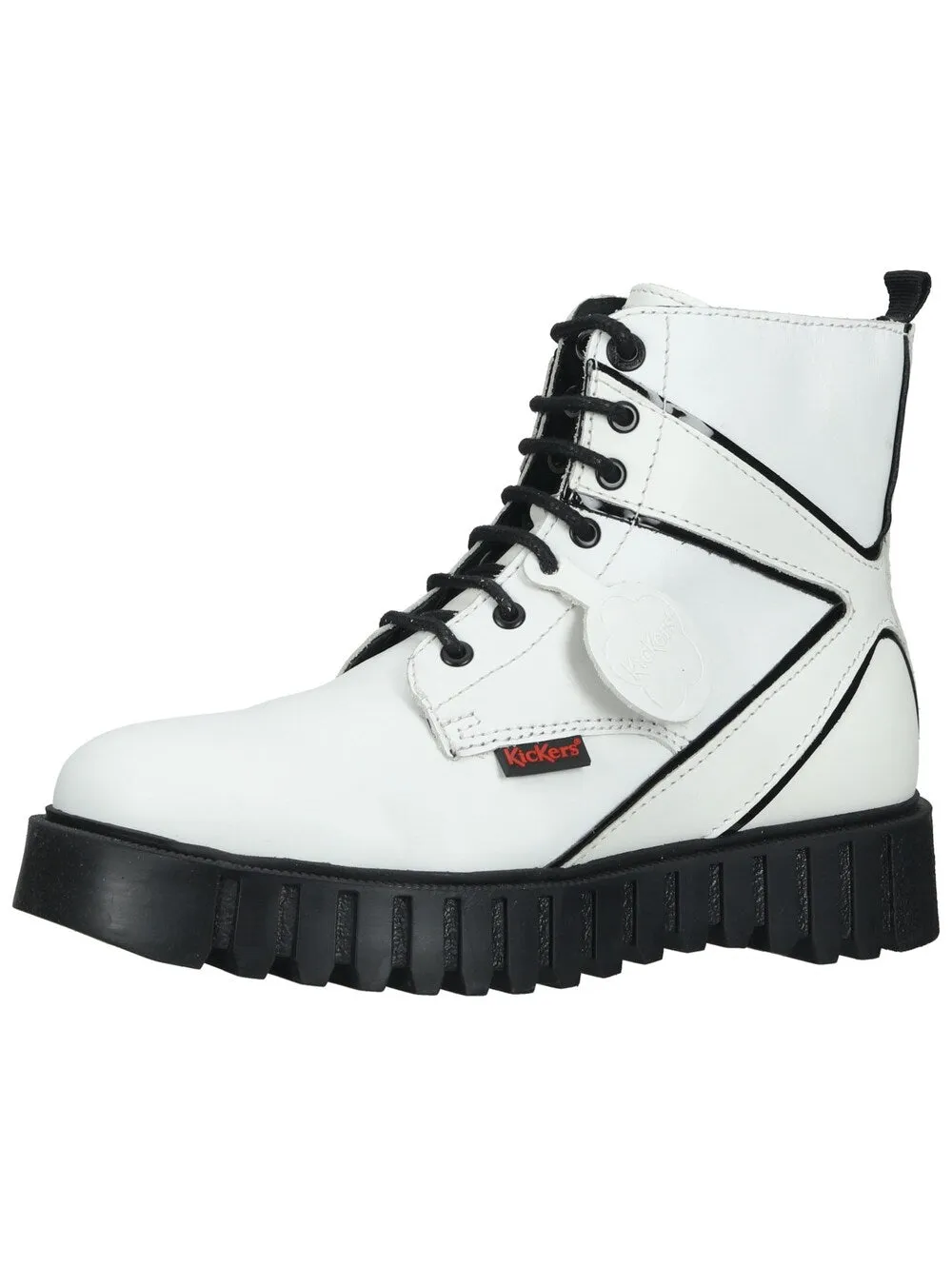 Kickers lace-up ankle boots, white