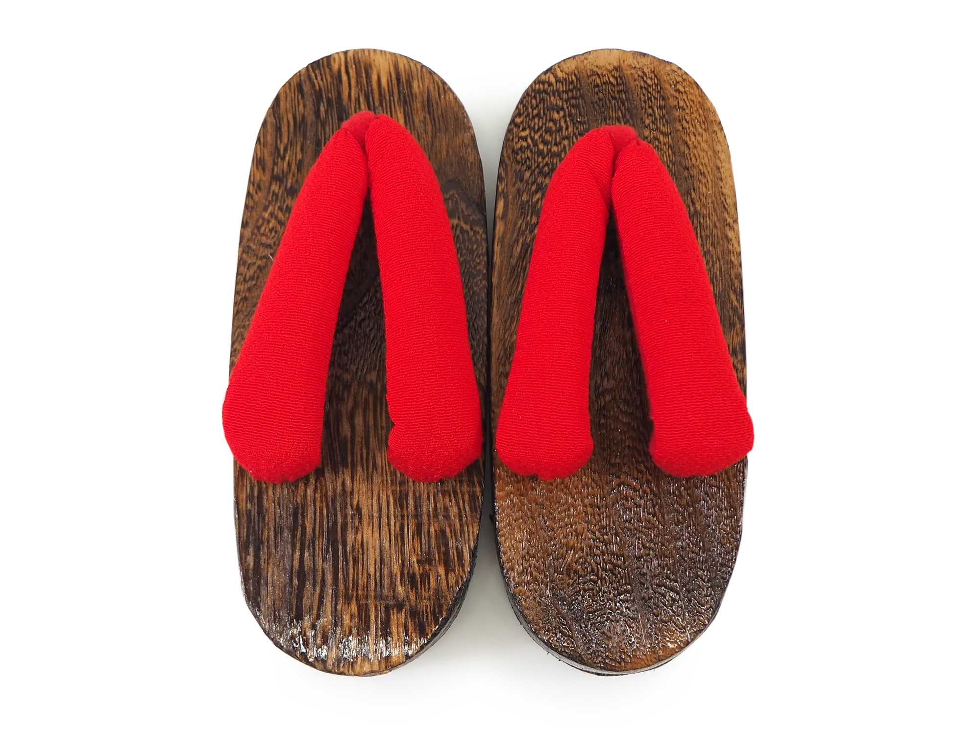 Kids Japanese Kimono Yukata Wooden Geta Sandals, 16-17cm Plain Red