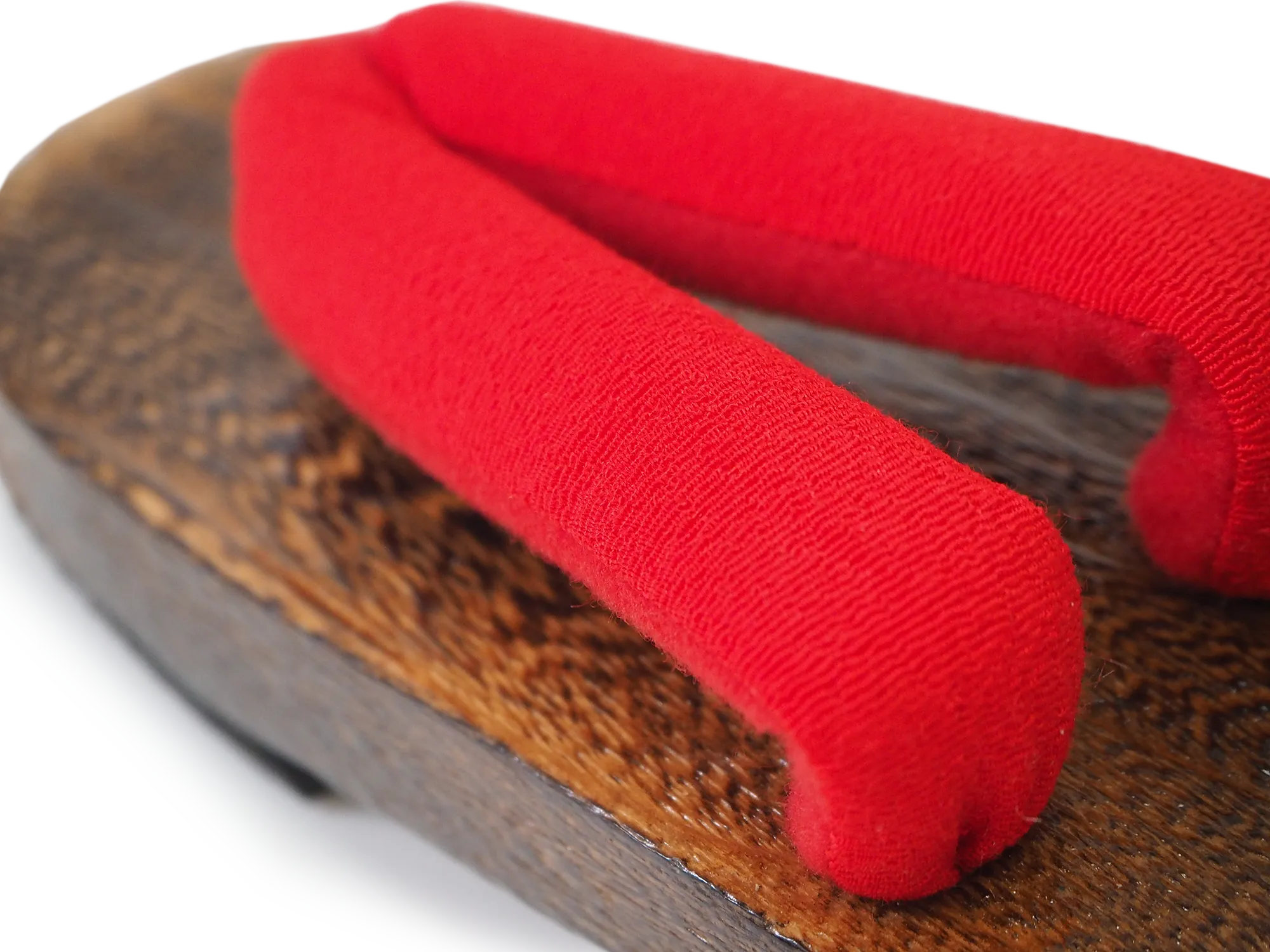 Kids Japanese Kimono Yukata Wooden Geta Sandals, 16-17cm Plain Red