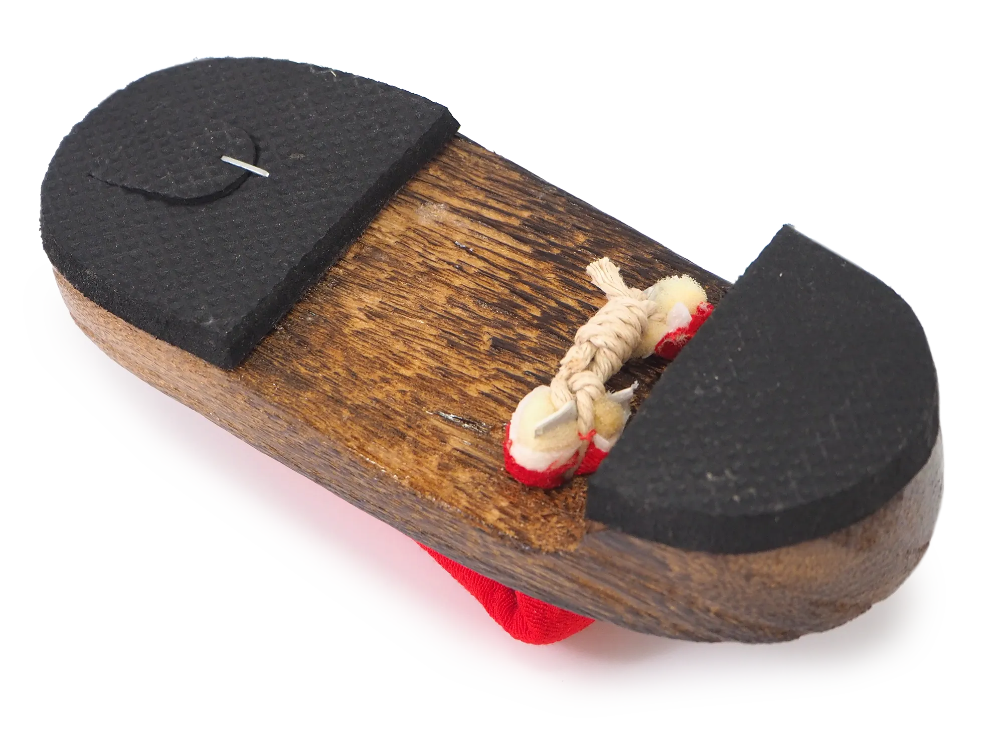 Kids Japanese Kimono Yukata Wooden Geta Sandals, 16-17cm Plain Red