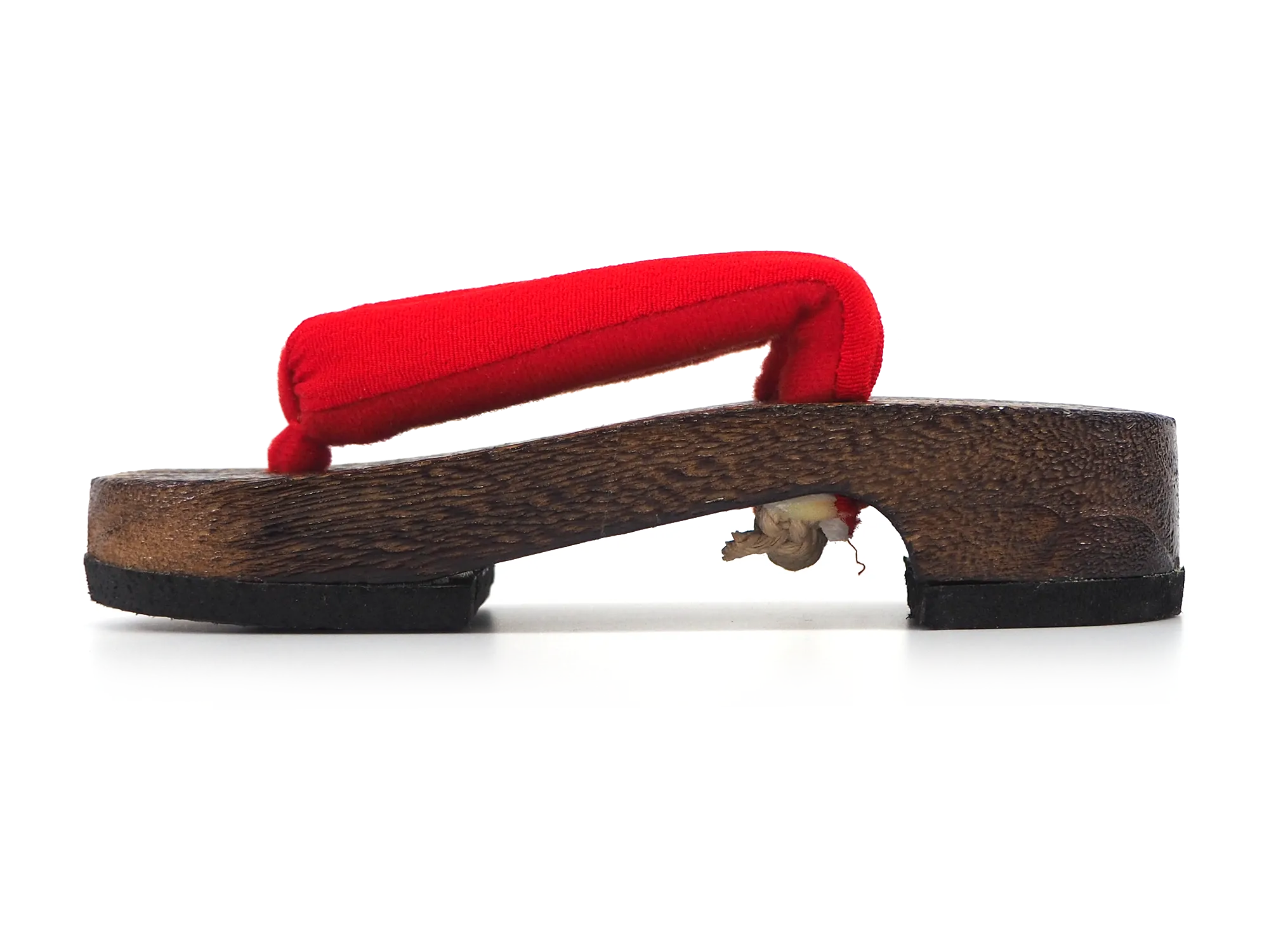 Kids Japanese Kimono Yukata Wooden Geta Sandals, 16-17cm Plain Red