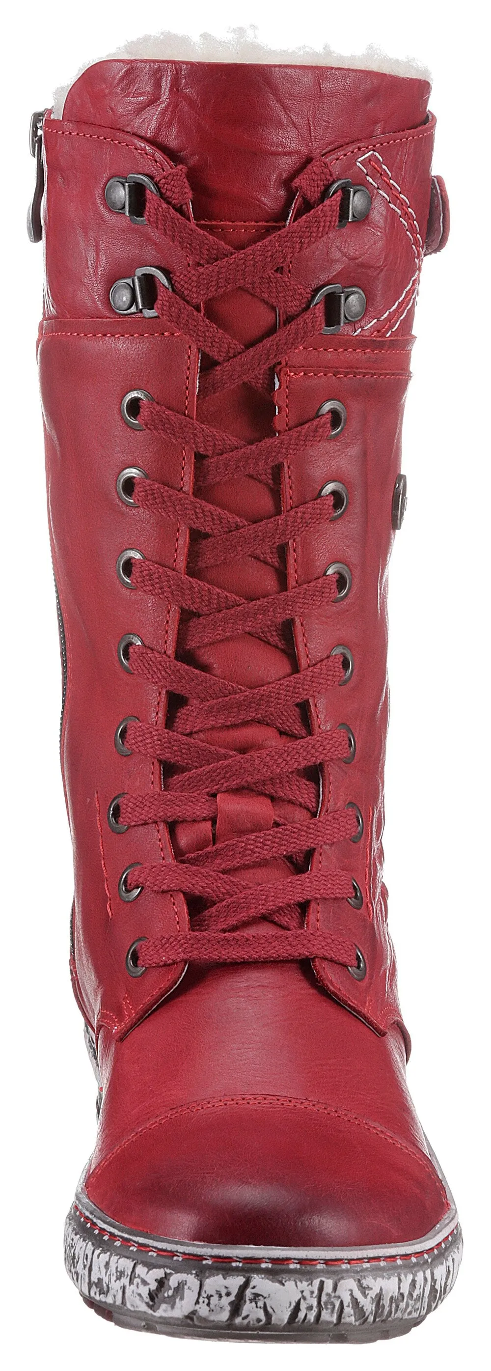 KRISBUT lace-up boots, red