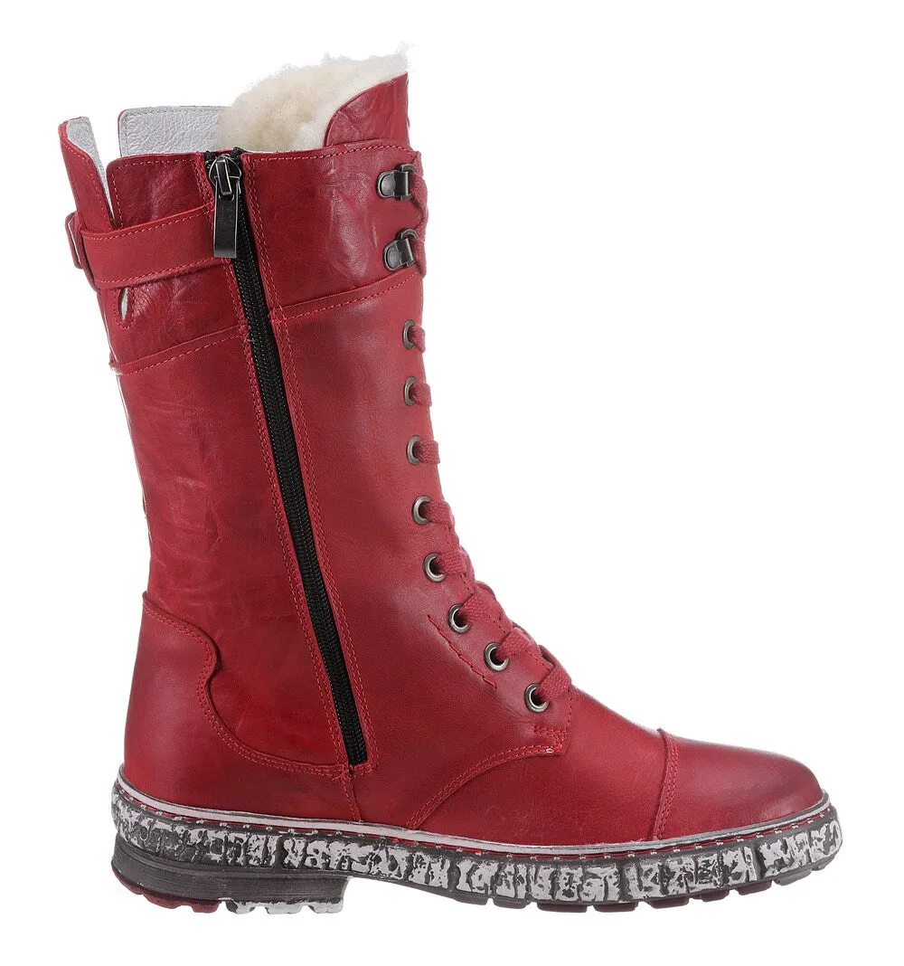 KRISBUT lace-up boots, red