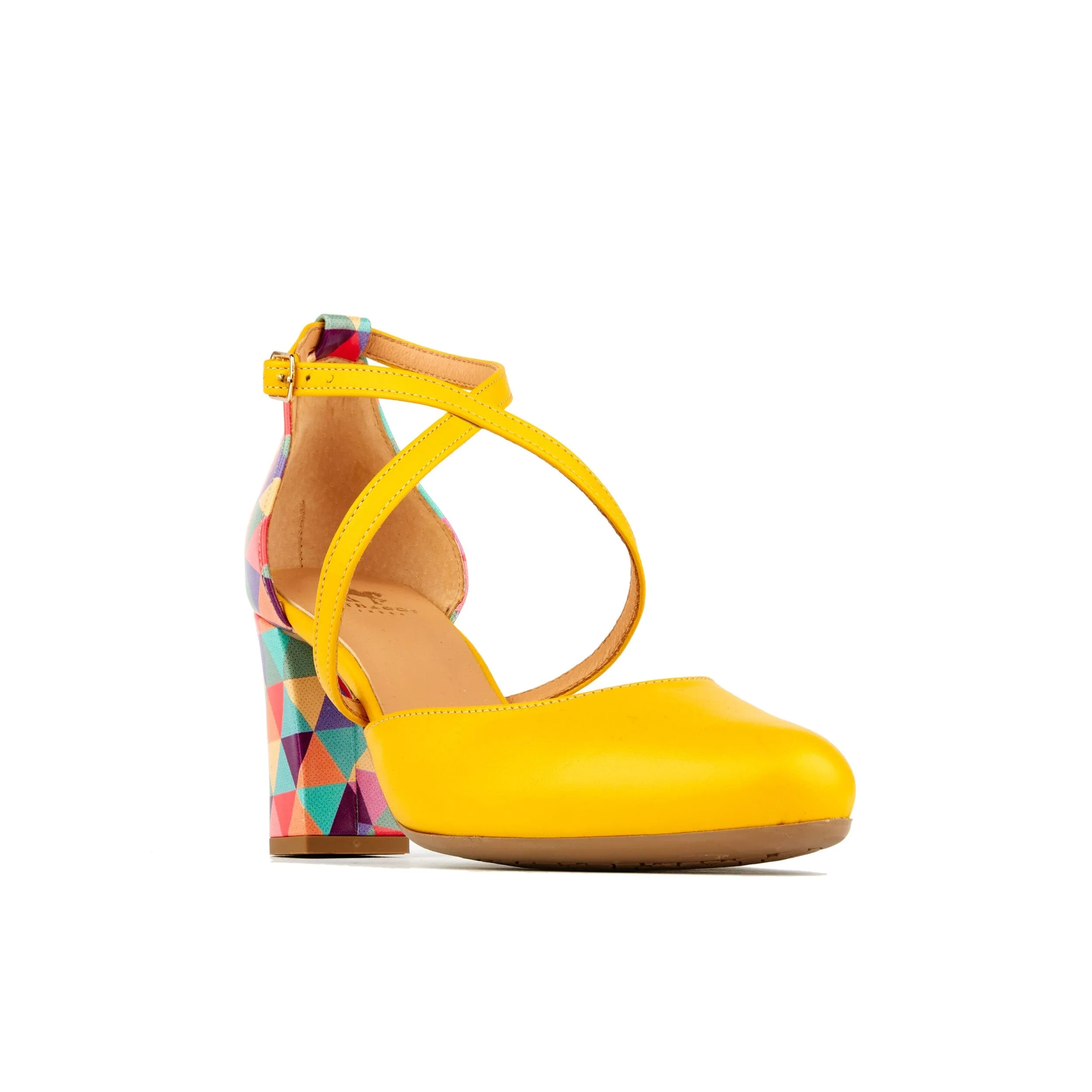 Kylie - Yellow & Multi Triangle Print