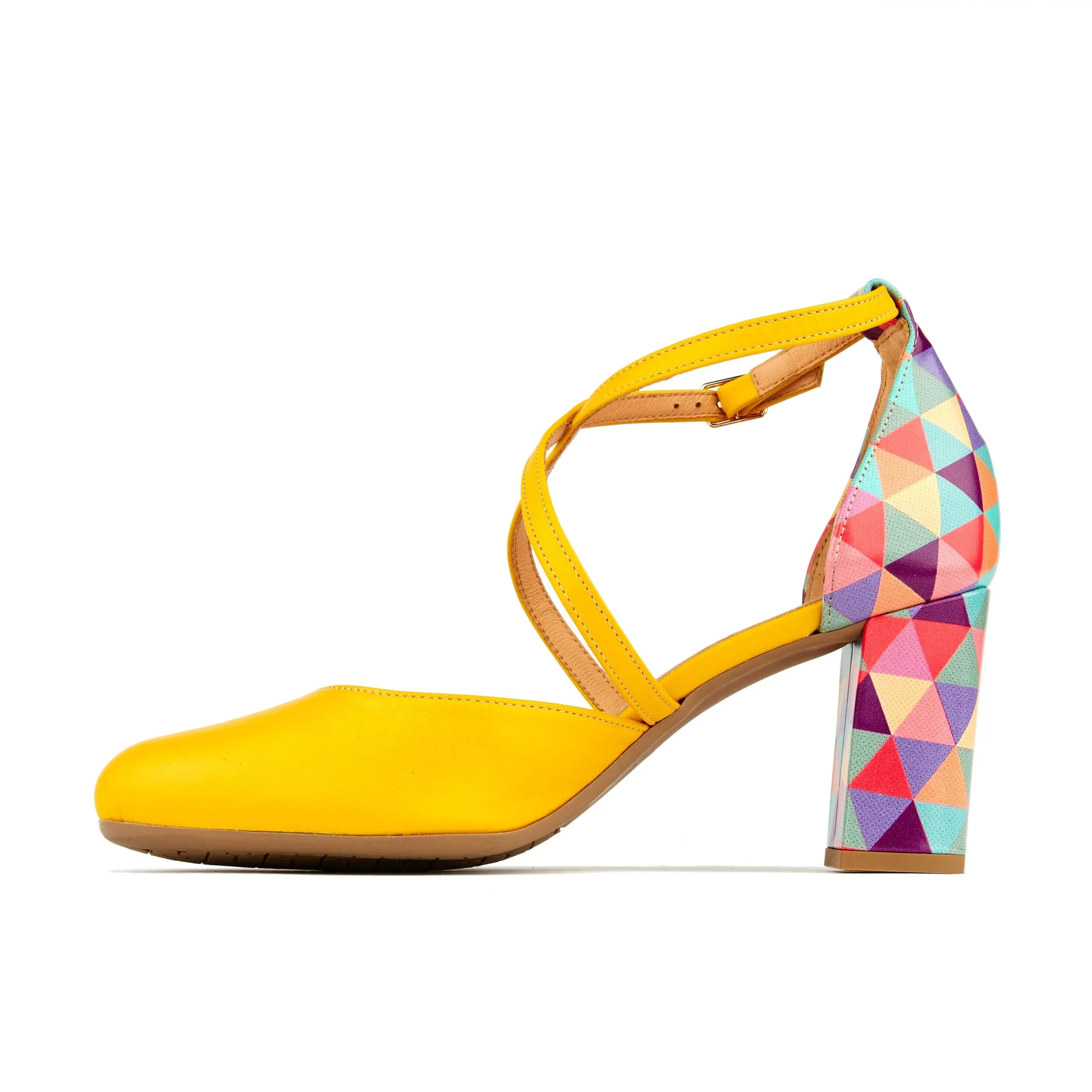 Kylie - Yellow & Multi Triangle Print